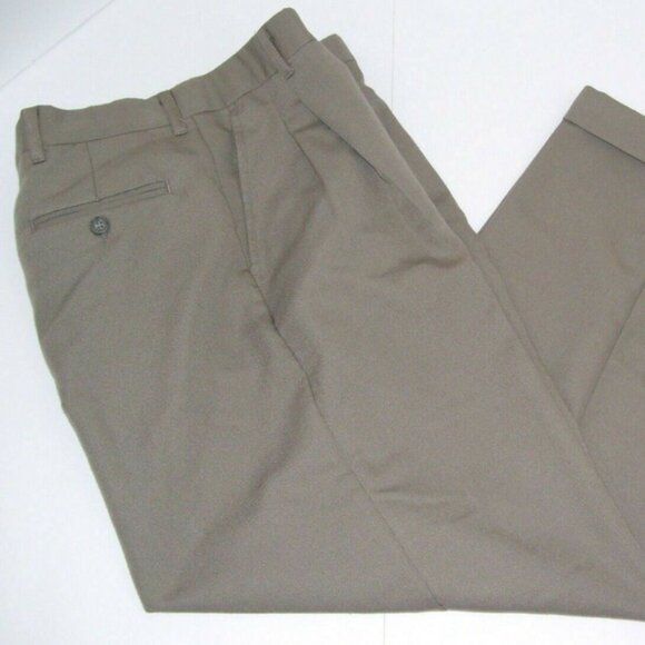 Claiborne Boys Pleated Slacks Taupe 20 Regular - Picture 2 of 8